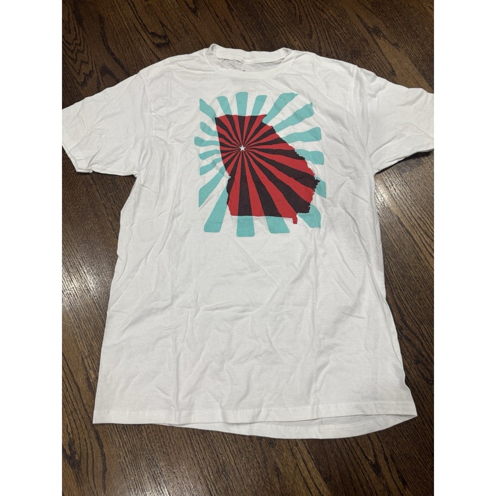 Short Sleeve Graphic White‎ T-shirt Sunburst Graphic Size Large